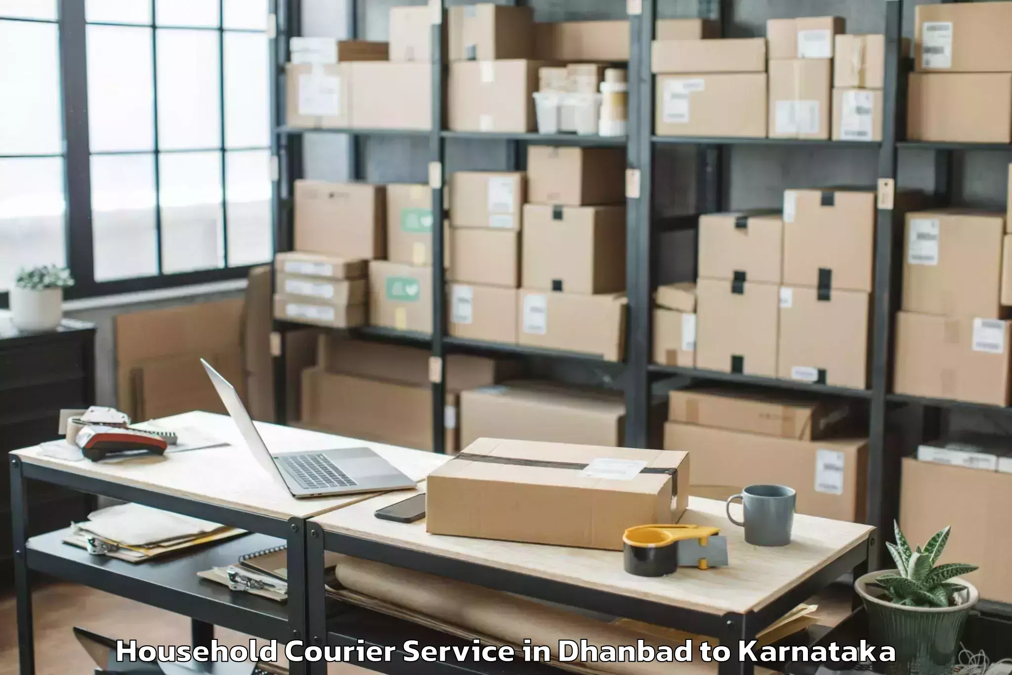 Top Dhanbad to Bharat Mall Mangalore Household Courier Available